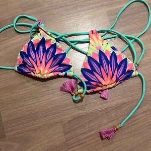 Victoria’s Secret swim top! Neon- teal, blue, coral, light purple. Size small.